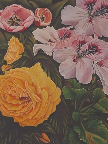 Bahçemin Çiçekleri Yağlı Boya Tablo