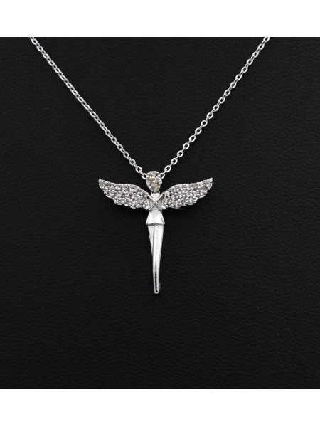 Anneler Gününe Özel Kişiye Özel Mesajlı Kupa & Gümüş Taşlı Melek Kolye